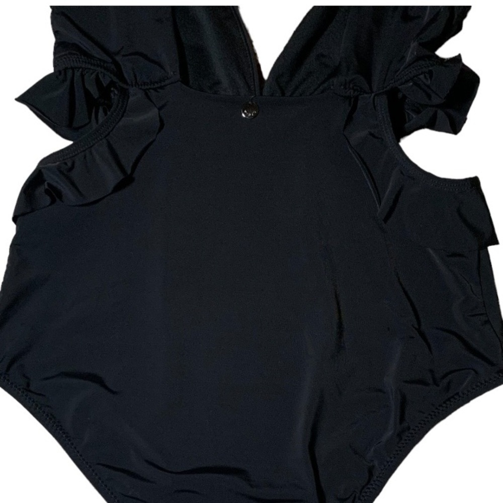KIBYS Black Ruffled Cutout One Peice - Picture 5 of 9